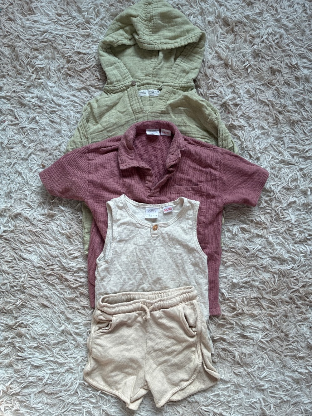 Boys Zara PLAY Lot Shorts Polo Tank Linen Top Size 3 4 5